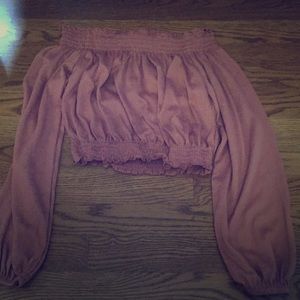 H&M off the shoulder pink top